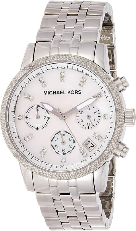 michael kors ritz chronograph silver ladies watch mk5020|Michael Kors mk5020 ladies.